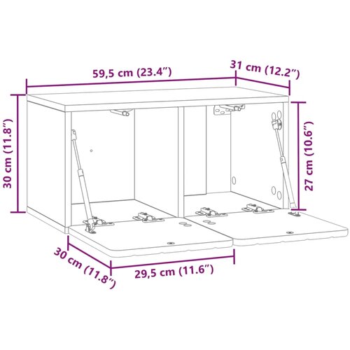  TV ormar za zid 59 5 x 31 x 30 cm Bijela Konstruirano drvo - Bijela 59 5 x 31 x 30 cm Slike