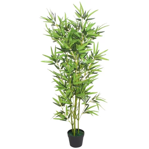 vidaXL Umetna rastlina bambus v loncu 120 cm zelene barve