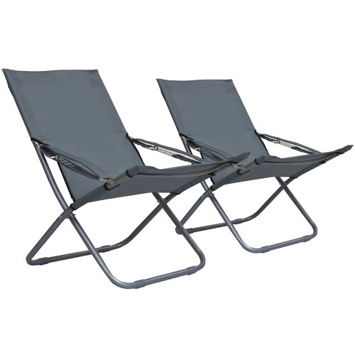 The Living Store Zložljivi stoli za na plažo 2 kosa iz blaga sivi - Zložljiv Stol Za Na Plažo, (21485423) Cene