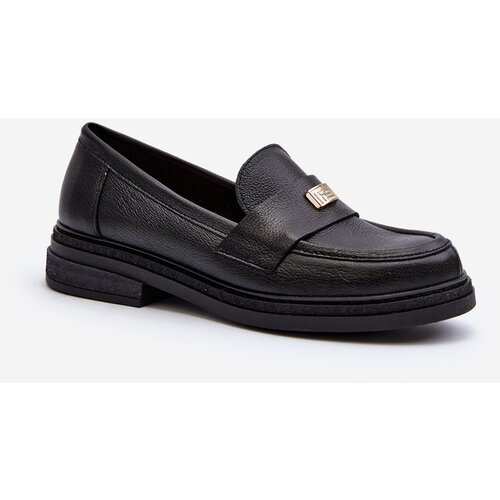 Kesi Women's leather loafers Zazoo, black Cijene