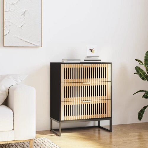  Komoda crna 60 x 30 x 75 cm od konstruiranog drva Cijene