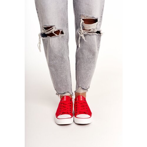 Kesi Ženske klasične niske tenisice Big Star DD274339 Red bela | svetloplava | crvena Cene