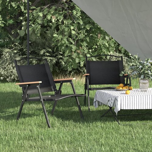  Stolice za kampiranje 2 kom crne 54x43x59 cm od tkanine Oxford Cene