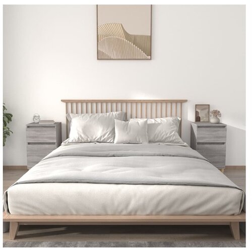  Nočna omarica 2 kosa siva sonoma 40x35x70 cm Slike