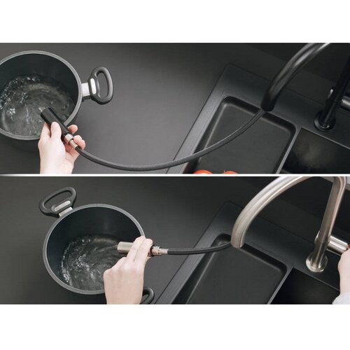 Hansgrohe enoročna izvlečna kuhinjska armatura Talis M54 210 2 jet - črna mat (72800670) Cene