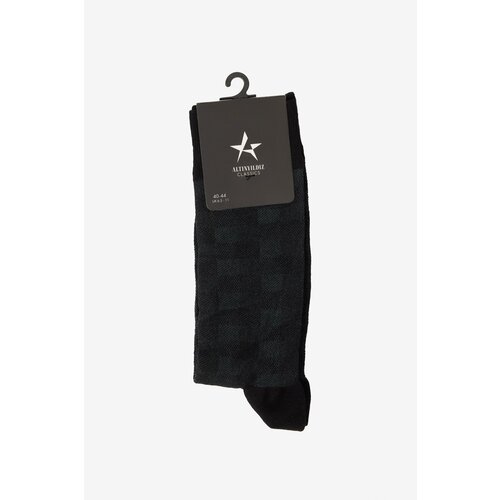 ALTINYILDIZ CLASSICS Men's Black-Grey Patterned Bamboo Cleat Socks Cene