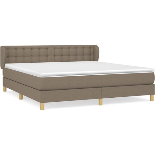 VidaXL Box spring postelja z vzmetnico taupe 180x200 cm blago, (20895457) Slike