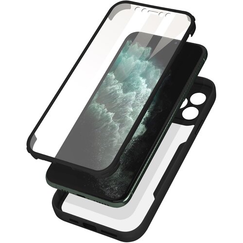 AVIZAR Ovitek iPhone 11 Pro, zadnji del iz pleksiglasa z crno obrobo, (20616260) Slike