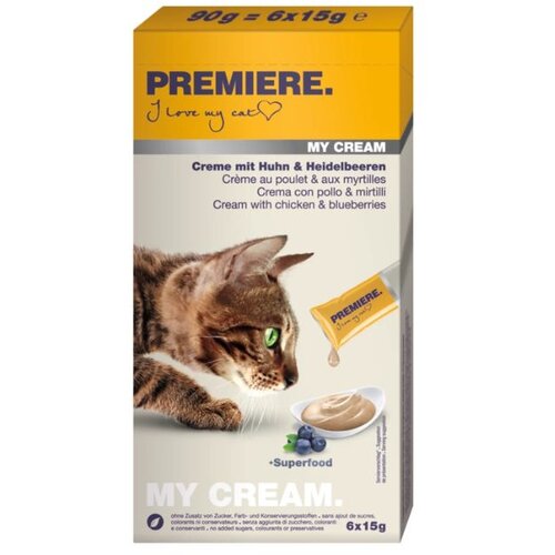 Premiere poslastica za mačke My Cream piletina i borovnica 6x15 g Cijene