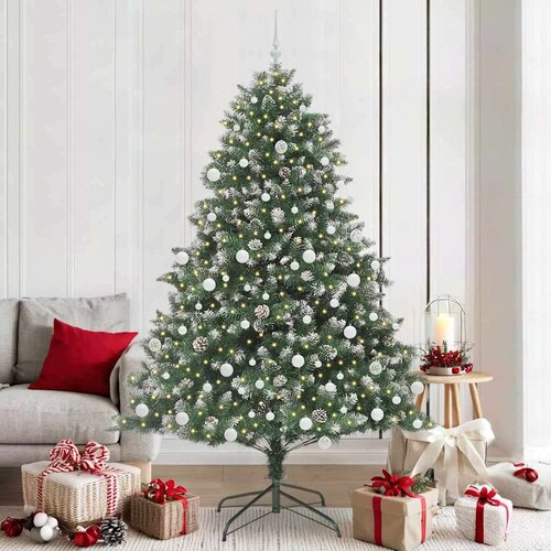 vidaXL Umestno božično drevo med 300 LED Zelena 140 x 140 x 210 cm Cene