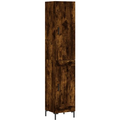 Maison Chic Visoka omara - Komoda - Predalnik dimljeni hrast 34,5x34x180 cm inženirski les, (21718652) Cene