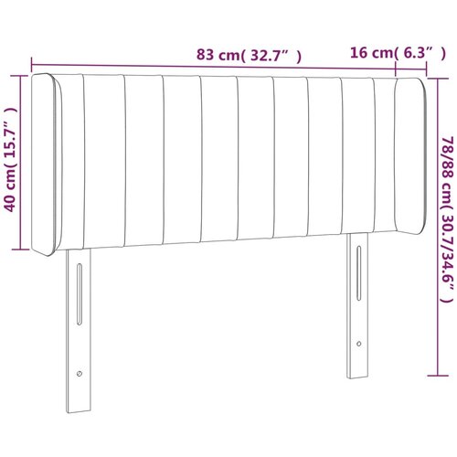  LED uzglavlje tamnosmeđe 83x16x78/88 cm od tkanine Slike