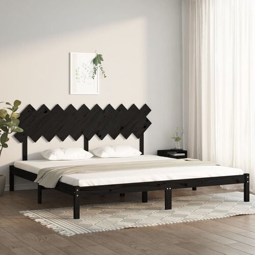 VidaXL Posteljni okvir črn 200x200 cm iz trdnega lesa Slike