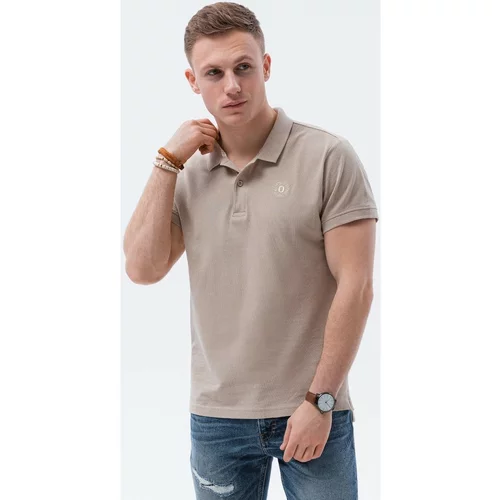 Ombre Majice & Polo majice Moška polo majica (S1374WARM_GREY) pisana