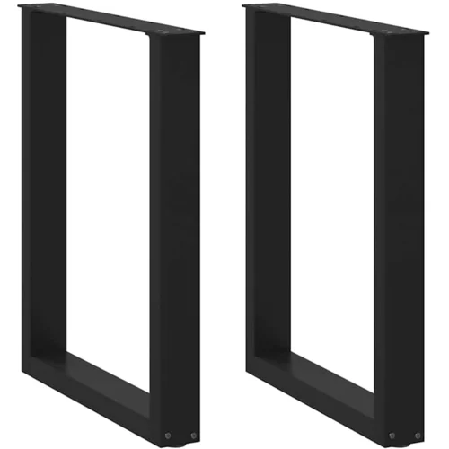 vidaXL noge kavne mizice u-oblika 2 kosa črna 60x(72-73)cm jeklo