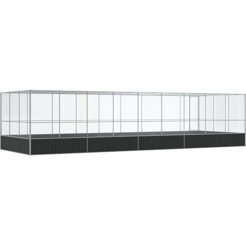  Kavez za ptice s produžetkom srebrni 932x307x212 cm čelični Slike