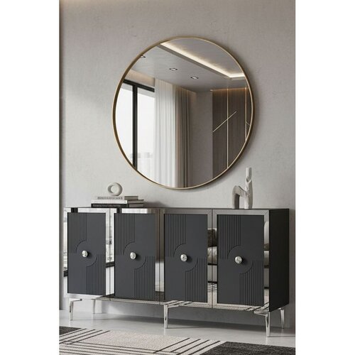 Hanah home komoda Pega 150, 125 cm, antracit / srebrna Cene