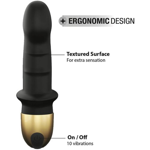 Dorcel Mini Lover 2.0 - vibrator na baterije, G-točka (crno-zlatni) Slike