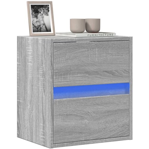 VidaXL Zidni TV ormarić s LED svjetlima boja hrasta 41x31x45 cm Slike