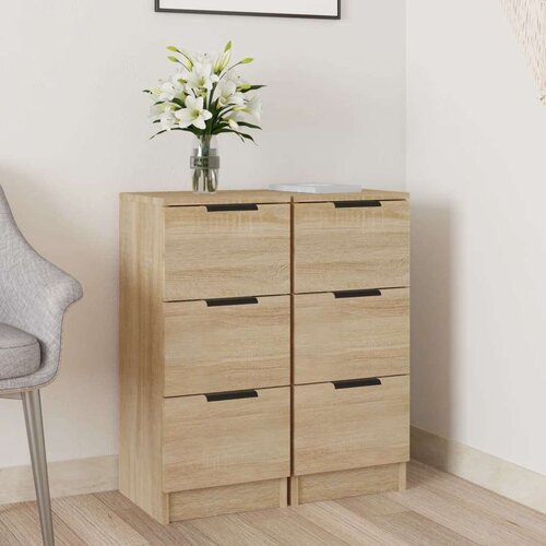  Komode 2 kosa sonoma hrast 30x30x70 cm konstruiran les, (20654010) Slike