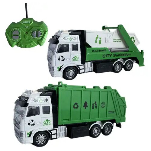 Magic Toys RC Tovornjak za prevoz odpadkov ali kontejnerjev daljinsko vodenje z lučjo 27MHz 1/36 20cm 2 izvedbi Cene