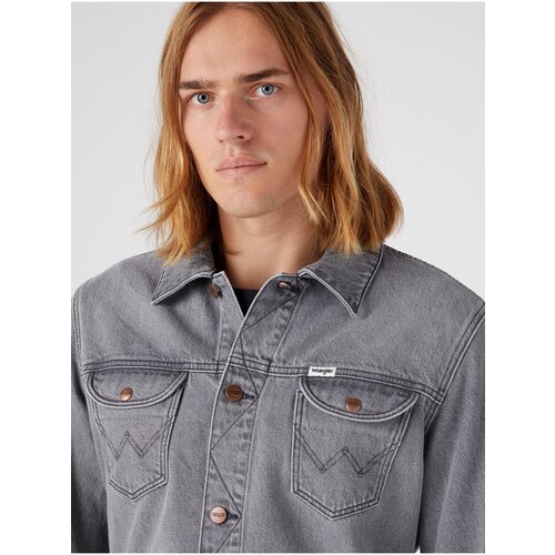 Wrangler Icons Grey Mens Denim Jacket - Men Slike