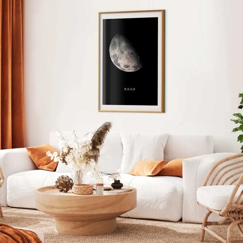  Plakat - Moon 40x60 Zlatni okvir s margom Cene