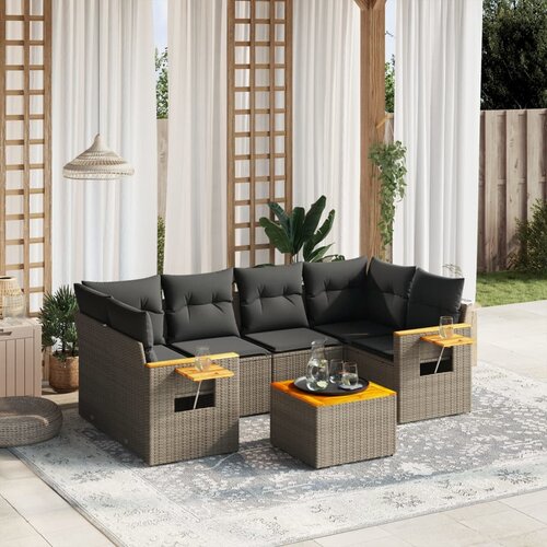 vidaXL 7-dijelni set vrtnih sofa sivi od poliratana Cijene