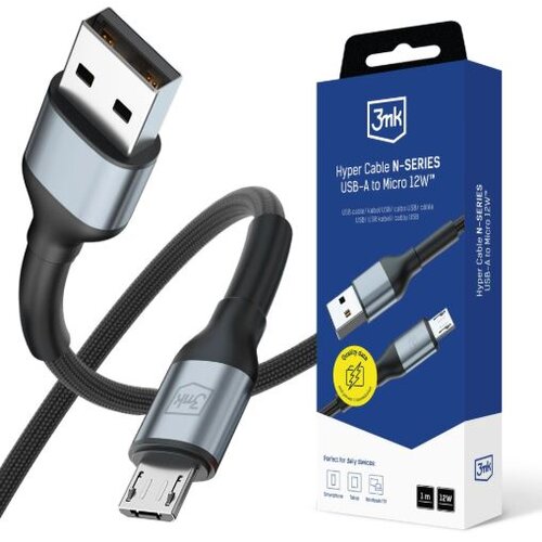 3mk Hyper kabel N-SERIES USB-A v MICRO 1m črn Cene