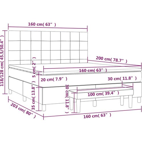 VidaXL Krevet s oprugama i madracem plavi 160x200 cm od tkanine Slike