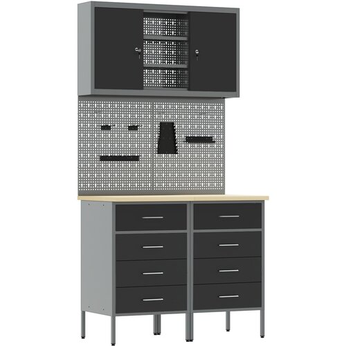 VidaXL delovna omara Set 4 Črna Jeklo Srednja Nastavljiva vi&amp;scaron;ina, (22094679) Slike