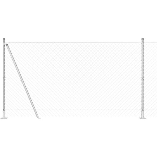 vidaXL Verižna ograja s stebri srebrna 1.2 x 10 m Jeklo, (5000096314) Cene