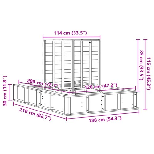  Krevetna konstrukcija s pohranom Bijelo 120 x 200 cm boja drva Slike