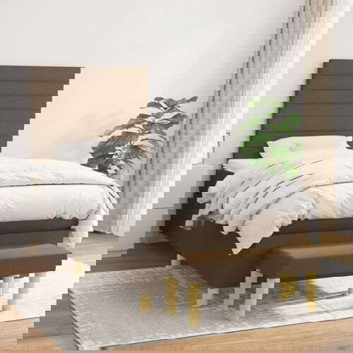 vidaXL Krevet s oprugama i madracem tamnosmeđi 90 x 200 cm od tkanine Cene