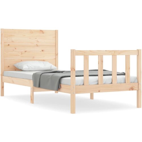 Maison Chic Posteljni Okvir - Dvoposteljna postelja z vzglavjem trden les, (22080555) Cene