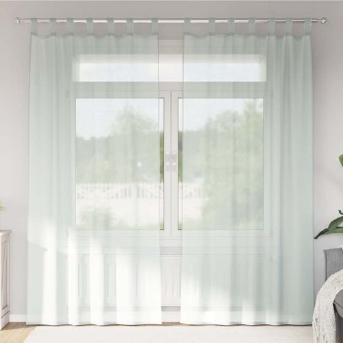 Voile zavjese s petljama 2 kom svijetlo sive 140x225 cm Cene