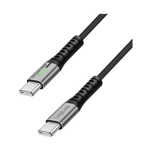 Logilink USB 2.0 Type C/M - C/M, E mark, 100W, LED, crni, 1m ( 6580 ) Cene