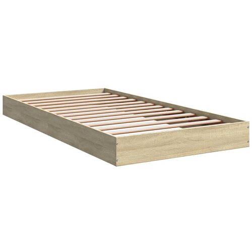VidaXL Posteljni okvir sonoma hrast 90x190 cm inženirski les, (21156033) Slike