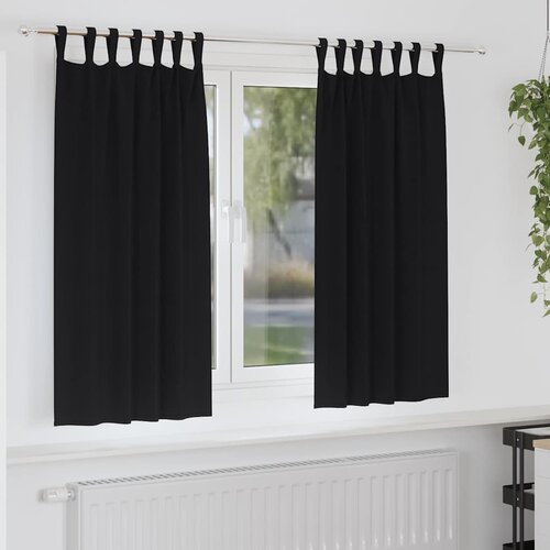  Zavjese za blackout s prstenovima 2 kom. Crna 175 x 140 cm Cene