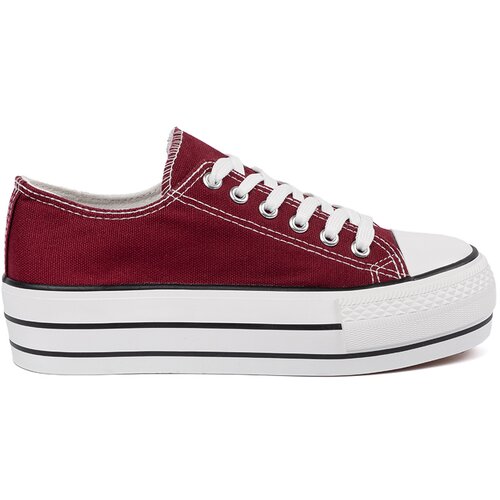 Shelvt Women&amp;#039;s burgundy platform sneakers Slike