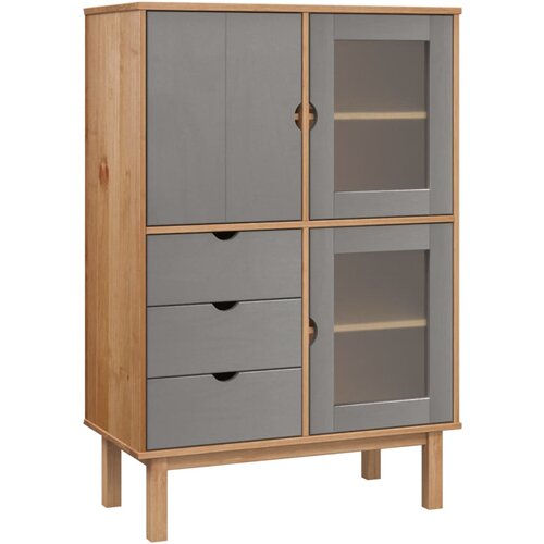 Maison Chic Visoka Komoda - Predalnik OTTA rjava in siva 85x43x125 cm trdna borovina, (21719026) Slike