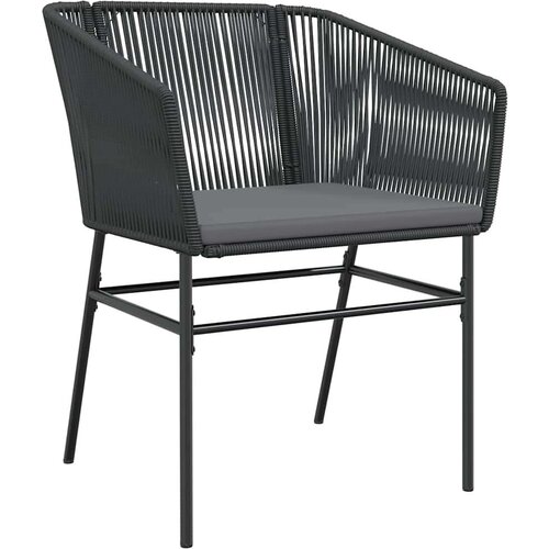  Vrtna garnitura - 6-dijelni vrtni blagovaonski set s jastucima crno Crna 200 x 100 x 74 cm 6 Slike
