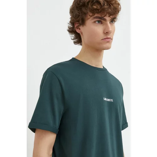 Les Deux Bombažna kratka majica moški, zelena barva