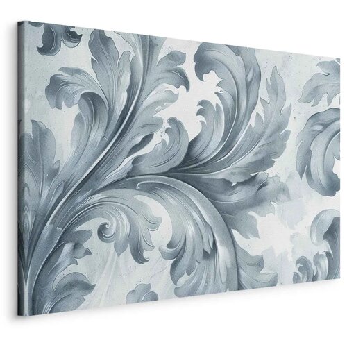  Slika - Stone Baroque Ornaments in Light Shades of Gray-Blue 120x80 Na talijanskom platnu Cene