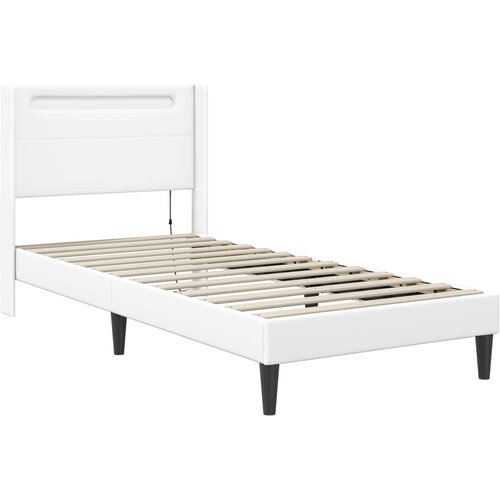  Okvir kreveta s madracem Bijela 90 x 200 cm Umjetna koža Slike