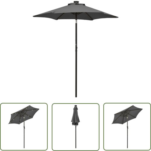  The Living Store Senčnik z LED lučkami antraciten 200x211 cm aluminij - Senčnik, (21742311) Cene