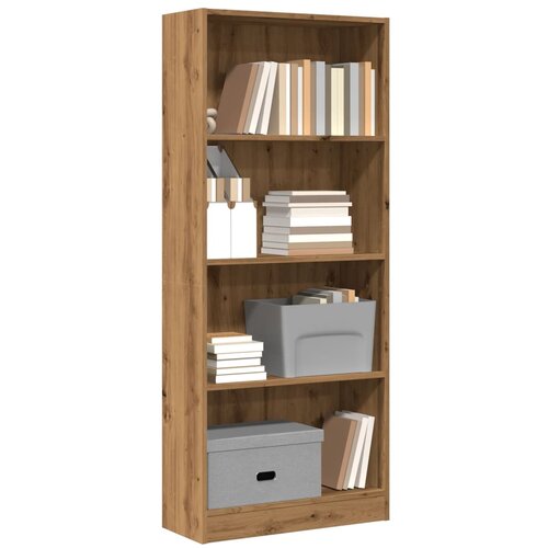 VidaXL Knjižna omara hrast 60x24x143 cm inženirski les Slike
