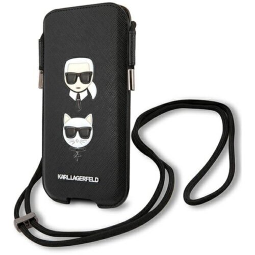  ORIGINAL KARL LAGERFELD TORBICA SAFFIANO IKONIK KARL&CHOUPETTE HEAD KLHCP12MOPHKCK 6,1 INČA CRNA Cijene