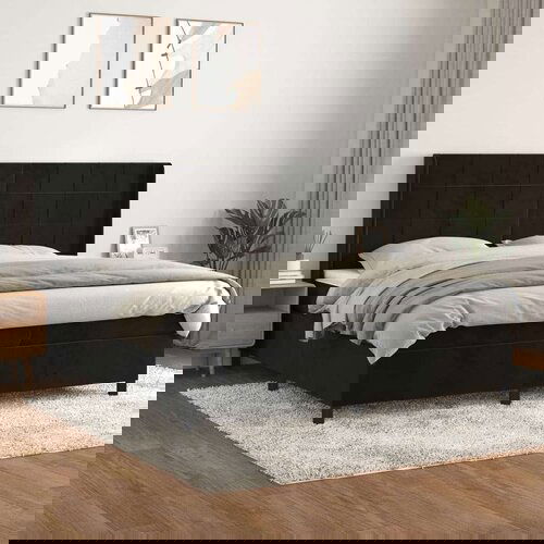 Krevet s oprugama i madracem crni 200x200 cm baršunasti Cijene