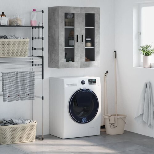 The Living Store Stenska omarica betonsko siva 69,5x34x90 cm - Stenska Omarica, (21431061) Slike